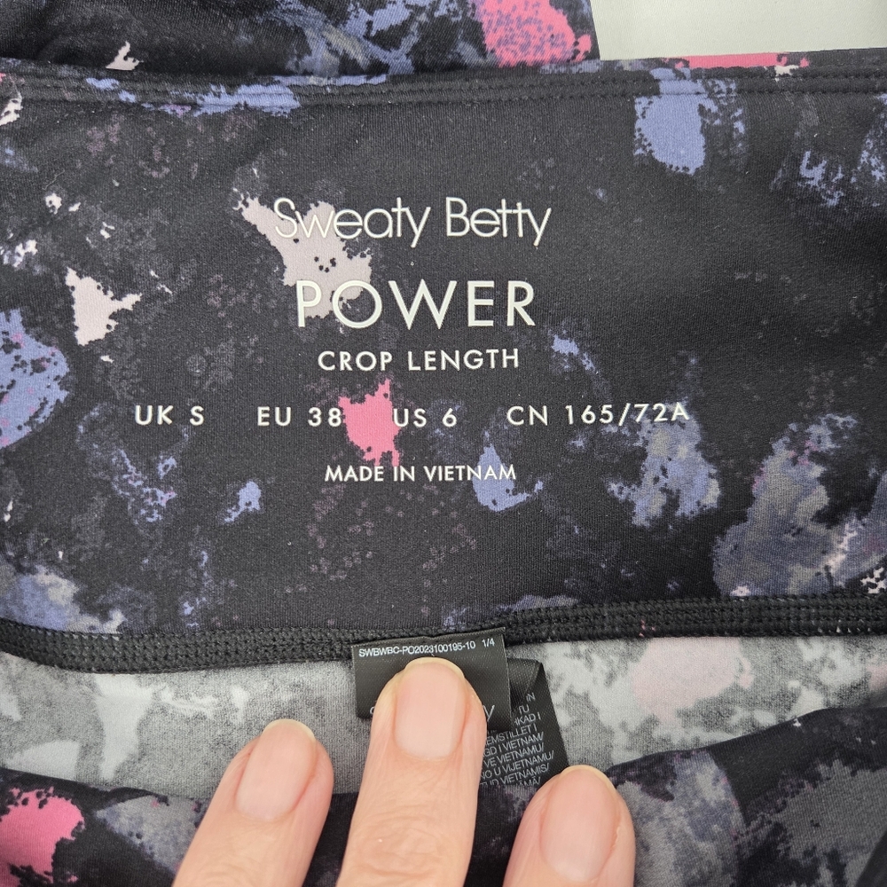 Sweaty Betty Power Crop Black Scattered texture leggings size 6 - Picture 5 of 7
